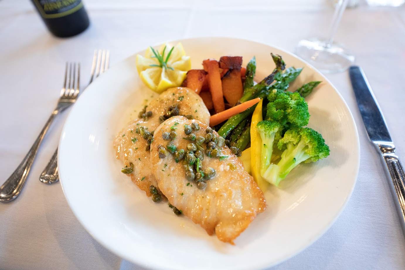 photo of chicken fillet with vegetables